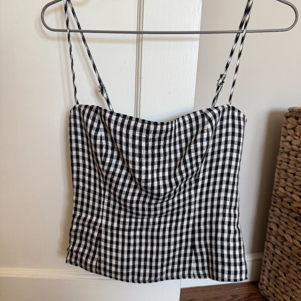 Black and White Gingham Reformation Top